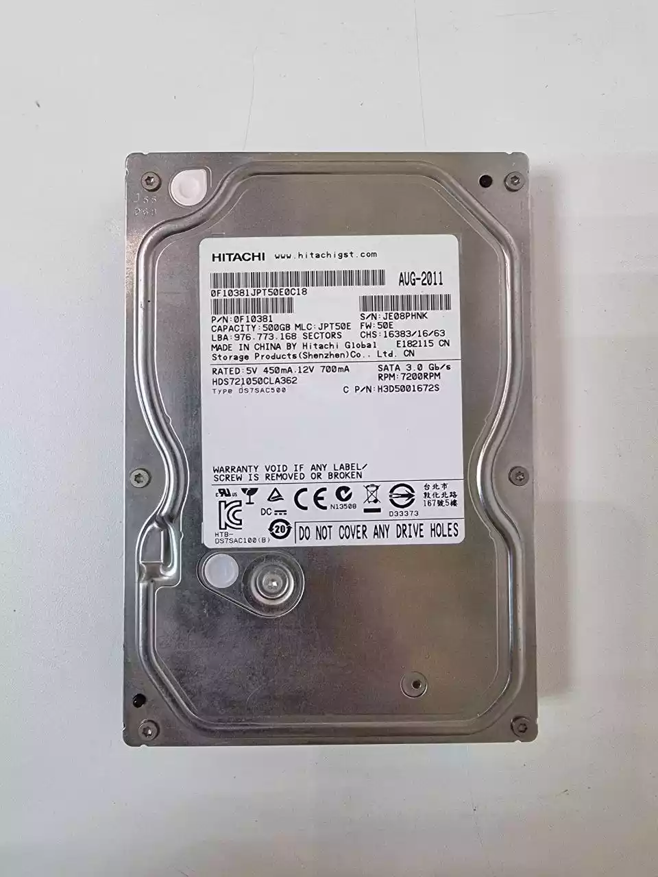 500Gb Hitachi 500Gb Hitachi